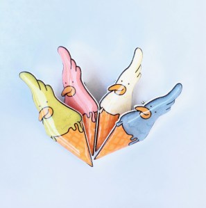 Ice cream brooches